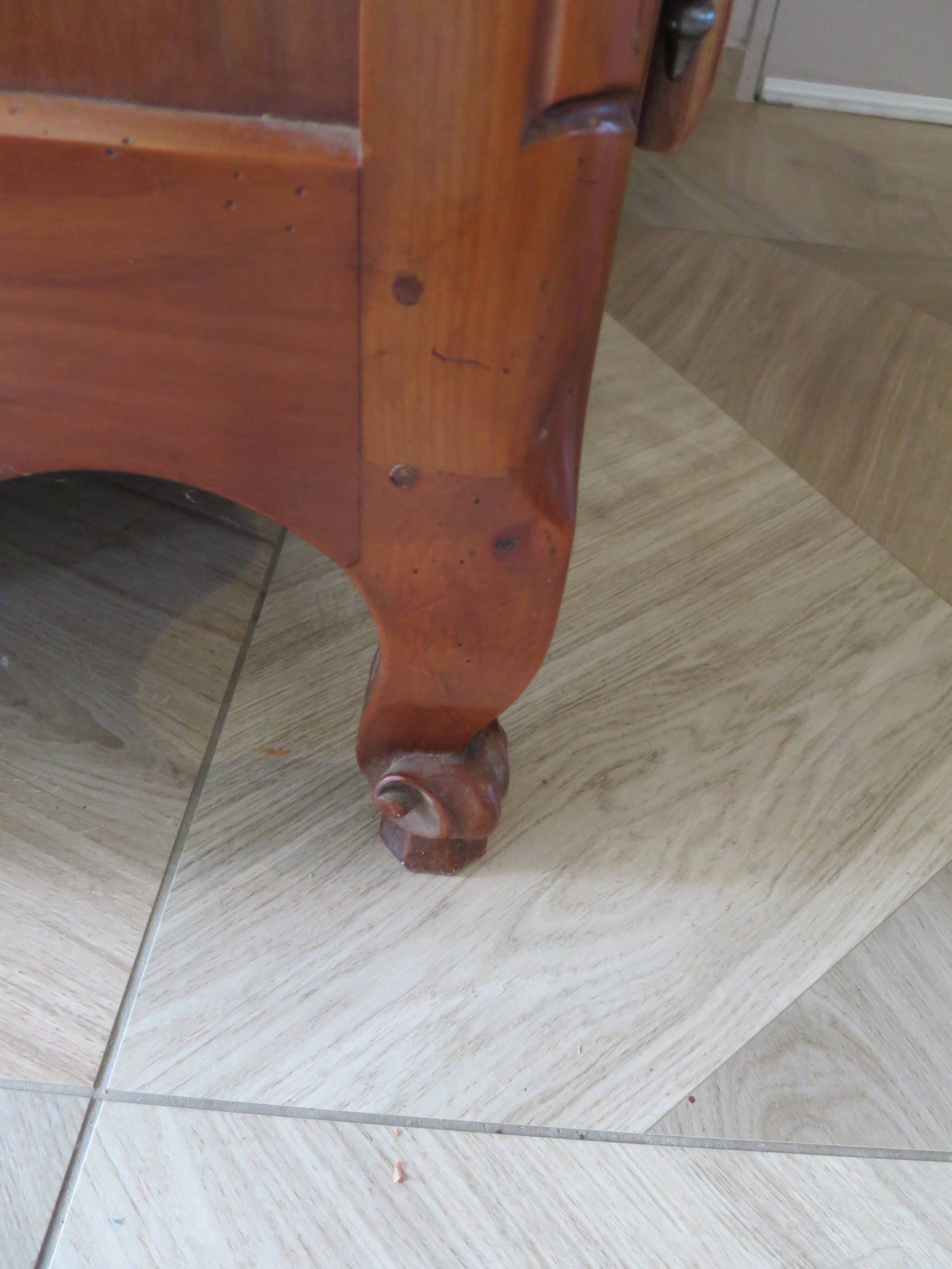 Rustic buffet Louis XV-Regency-jointed-massive wood-snail feet