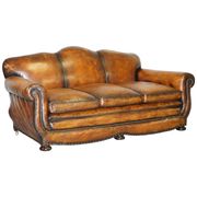 Restored vintage leather sofa from a gentleman's Victorian club.