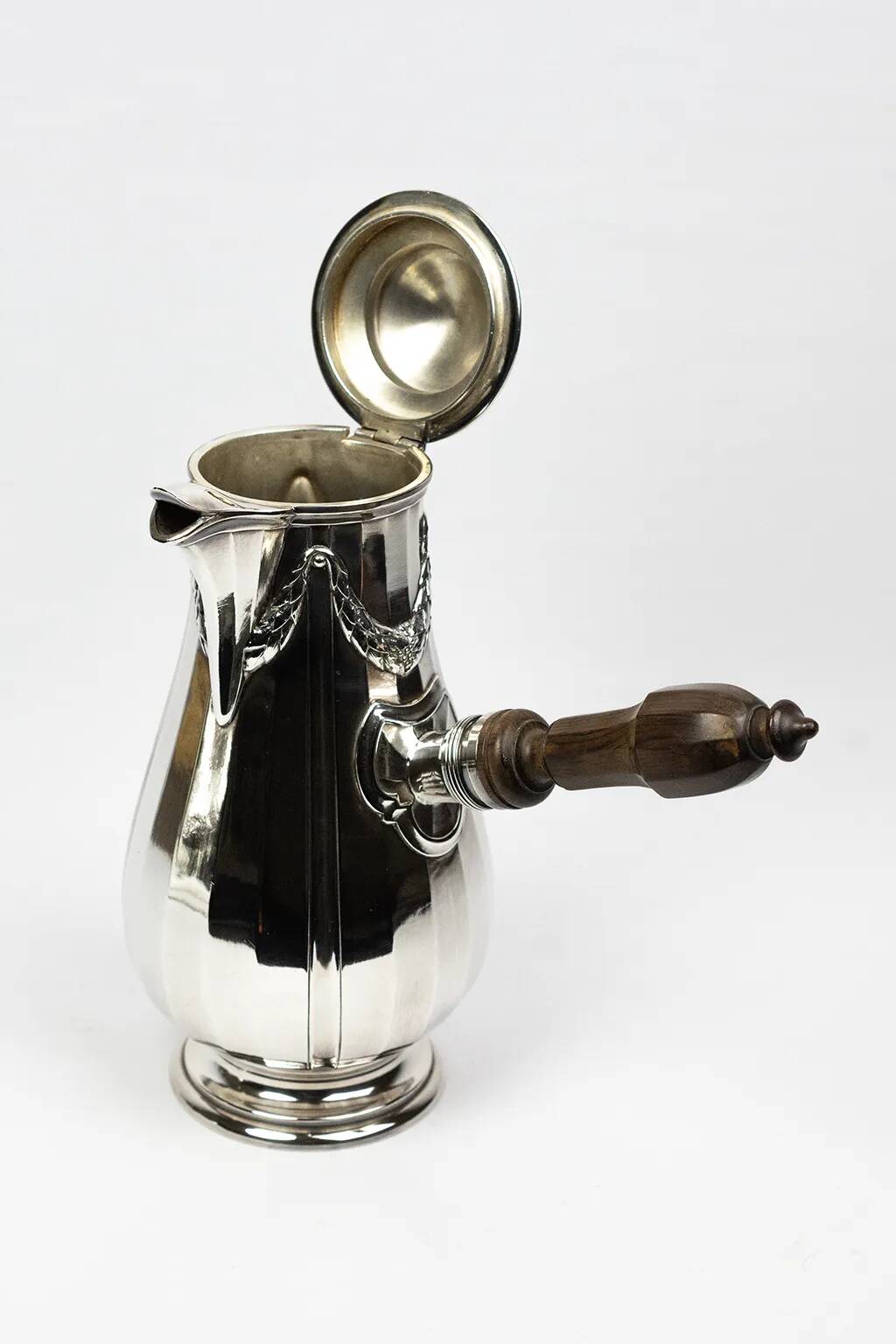 Art Nouveau Christofle Gallia chocolate pot in silver-plated metal - Early 20th century