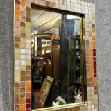 Beautiful vintage mirror in colored ceramic tiles