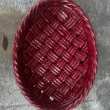 Corbeille, Vide Poche en céramique Tressée Vallauris années 50 L28cm/P20cm