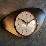 Vintage formica clock asymmetrical silent wall clock "black odo"