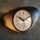 Vintage formica clock asymmetrical silent wall clock "black odo"
