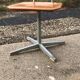 Set of 3 Embru school chairs, Switzerland, 1960s — brown plywood and steel frame.