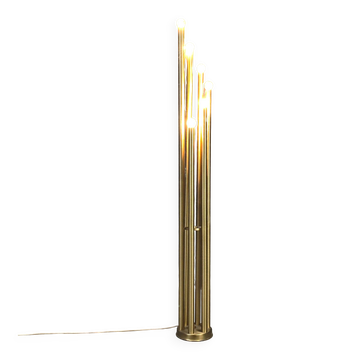 Lampe de sol en laiton vintage, années 1970