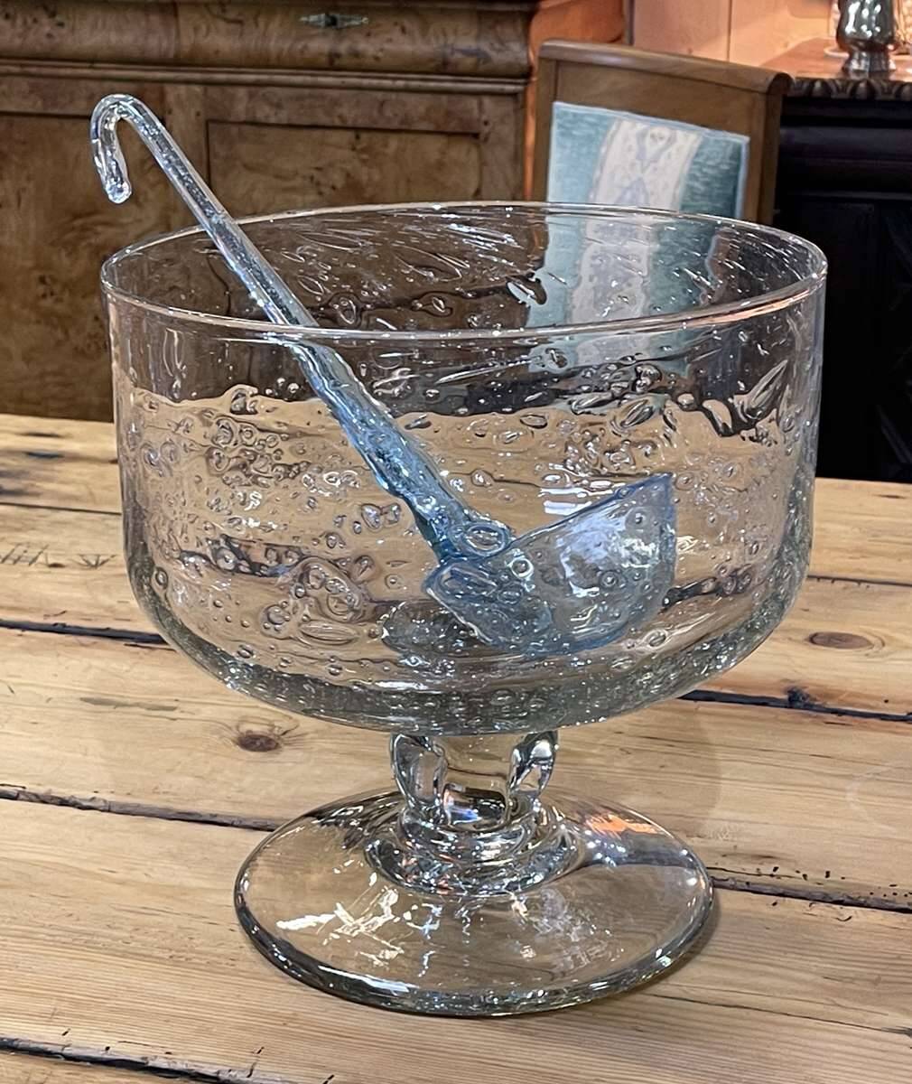 Punch cup and ladle in blown glass - BIOT
