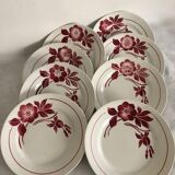 Vaisselle ancienne série de 8 assiettes plates