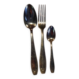 Silver metal cutlery set