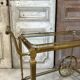 Rolling bar cart in brass and bronze circa 1960
