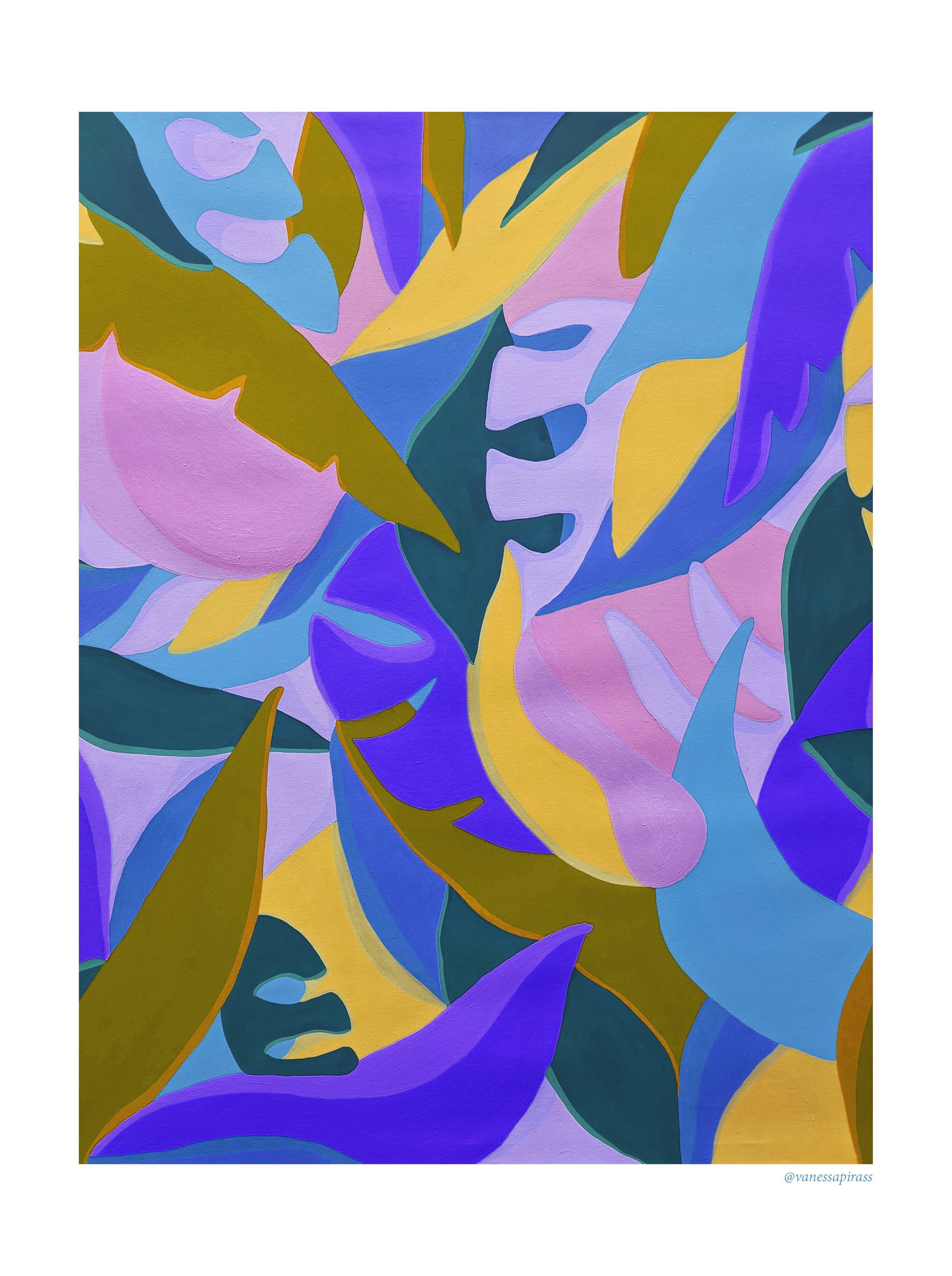 Purple jungle pastel illustration