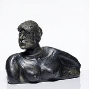 Buste de femme en céramique, XXème s.
