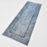 3x7 Navy Blue Vintage Runner Rug, 78x218Cm