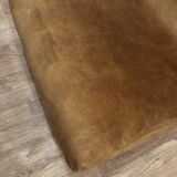 1970s chaise lounge reupholstered in cognac velvet