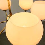 Mid-century Upward Sputnik Golden Chandelier, 60s
