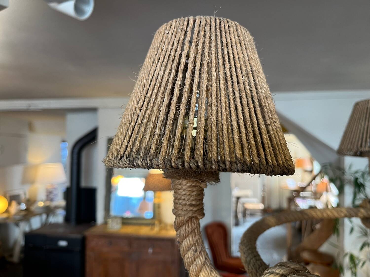 Cord chandelier 1970 Berthes Glasser