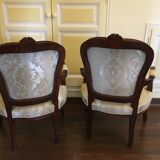 Paire de fauteuils cabriolets style Louis XV