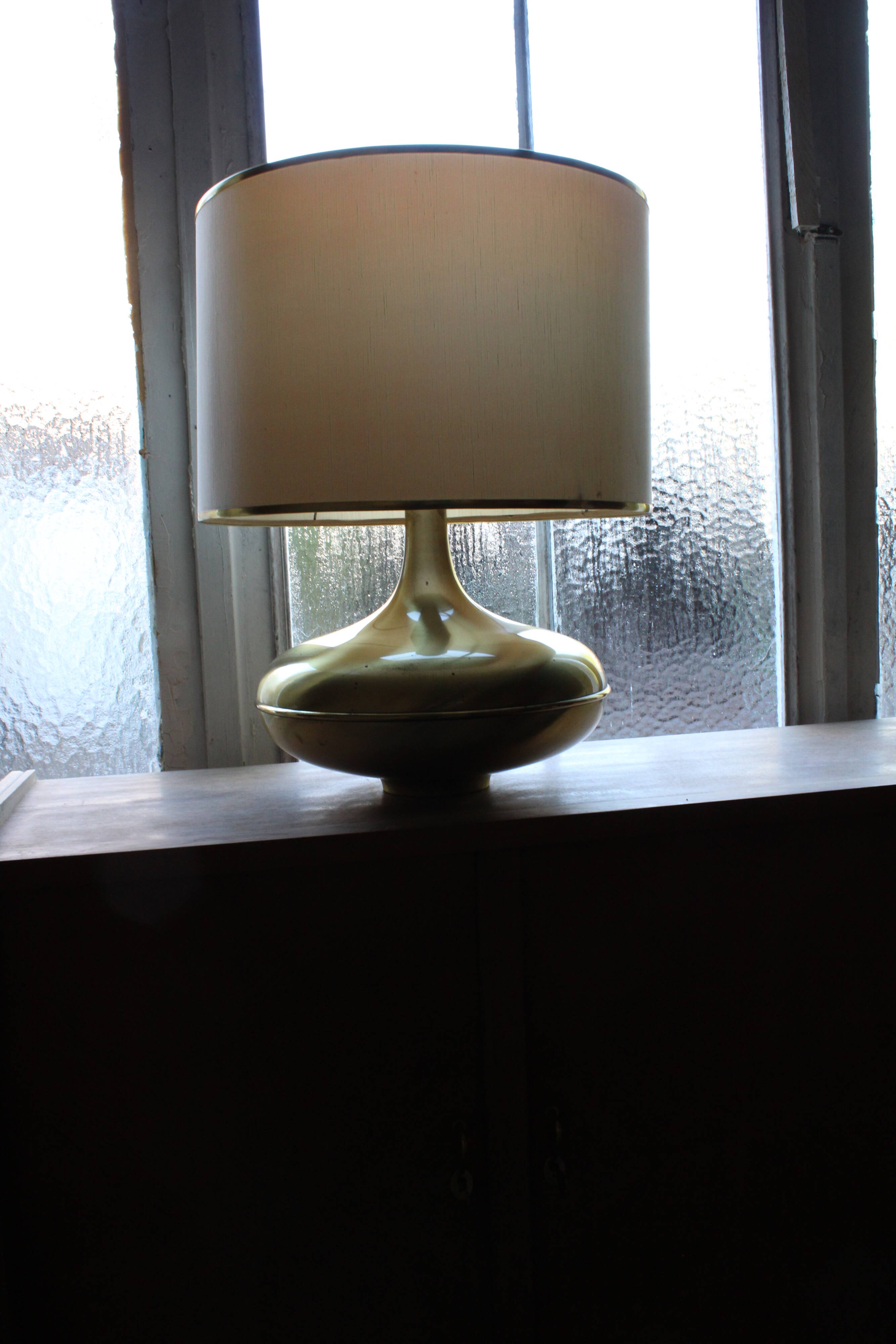 Italian brass and fabric lamp, 1960