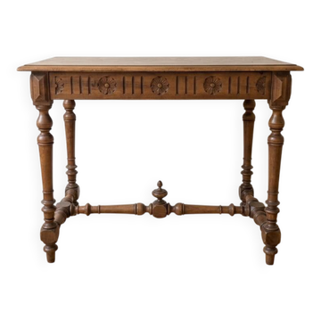 Antique carved wooden side table
