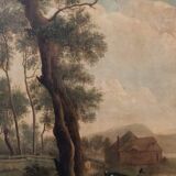 Large oil painting on canvas 2 m x 1.50 m - animated landscape - Charles Louis Verboeckhoven
