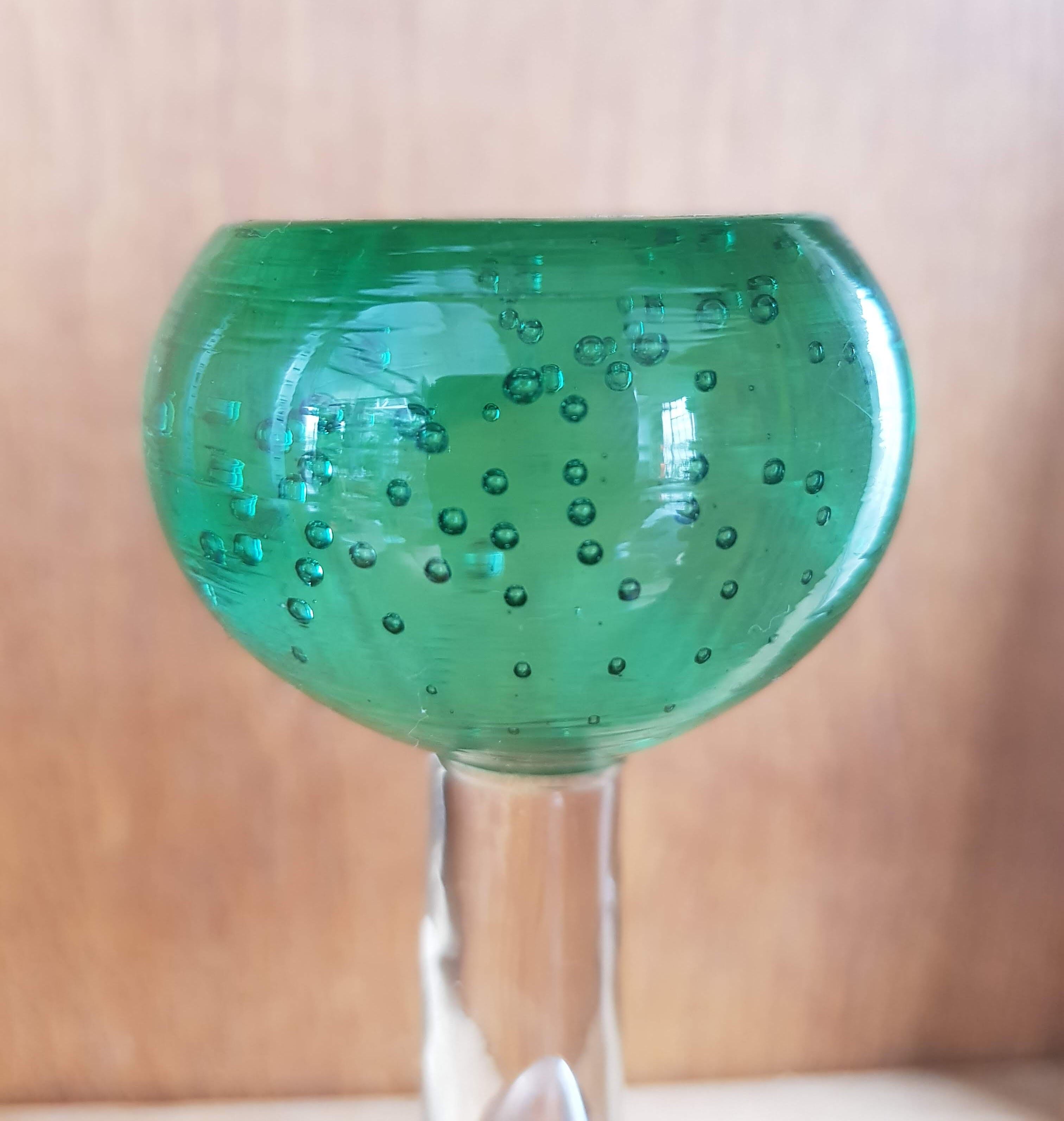 Set of Two Scandinavian Soliflore Bubble Glass Vases, 1960s