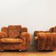 Velvet armchairs and sofa, 1970s, set of 3