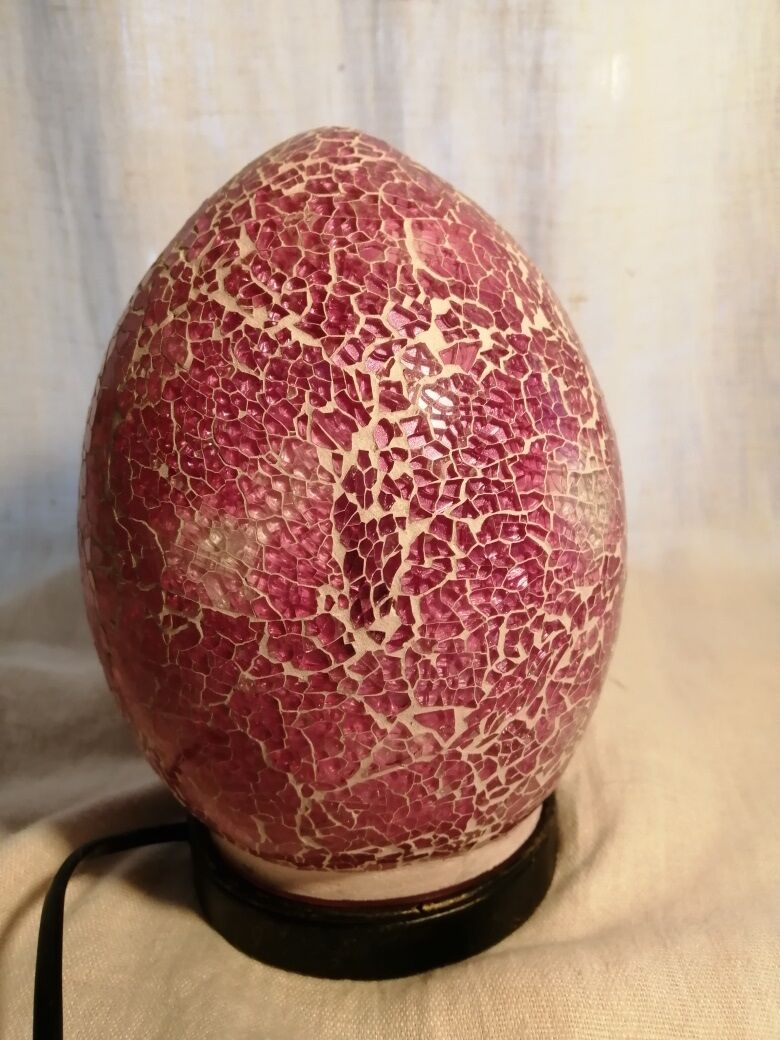 Mosaic glass egg lamp