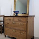 Large vintage ribbed glass soliflore – Elegant mid-20th century design