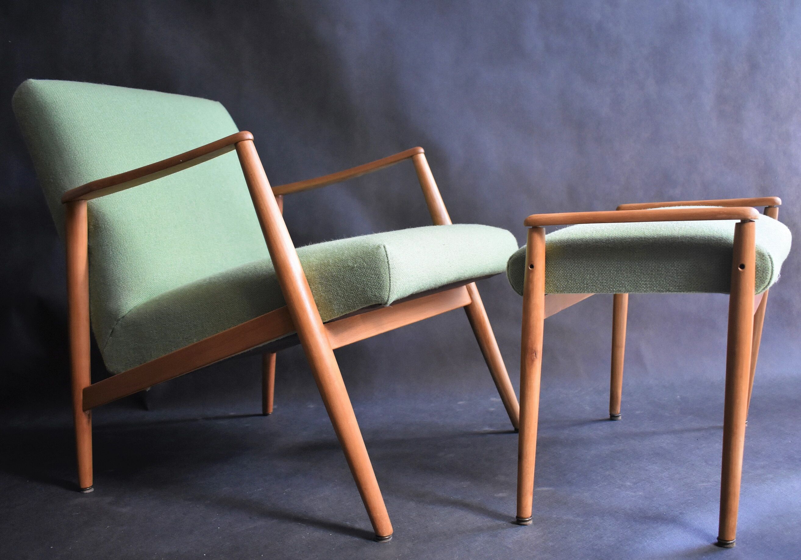 Danish teak armchair & stool, 1970