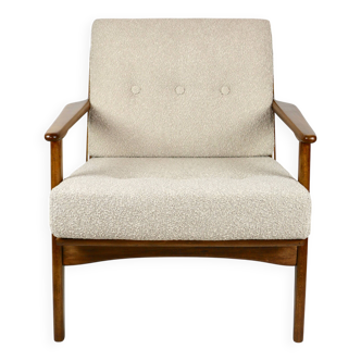Danish Vintage Beige Boucle Armchair, 1970s