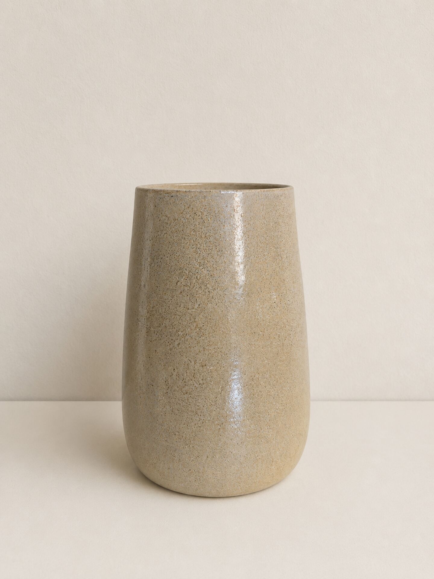 Glazed stoneware vase, signed, Japandi / wabi-sabi style, 1980s.