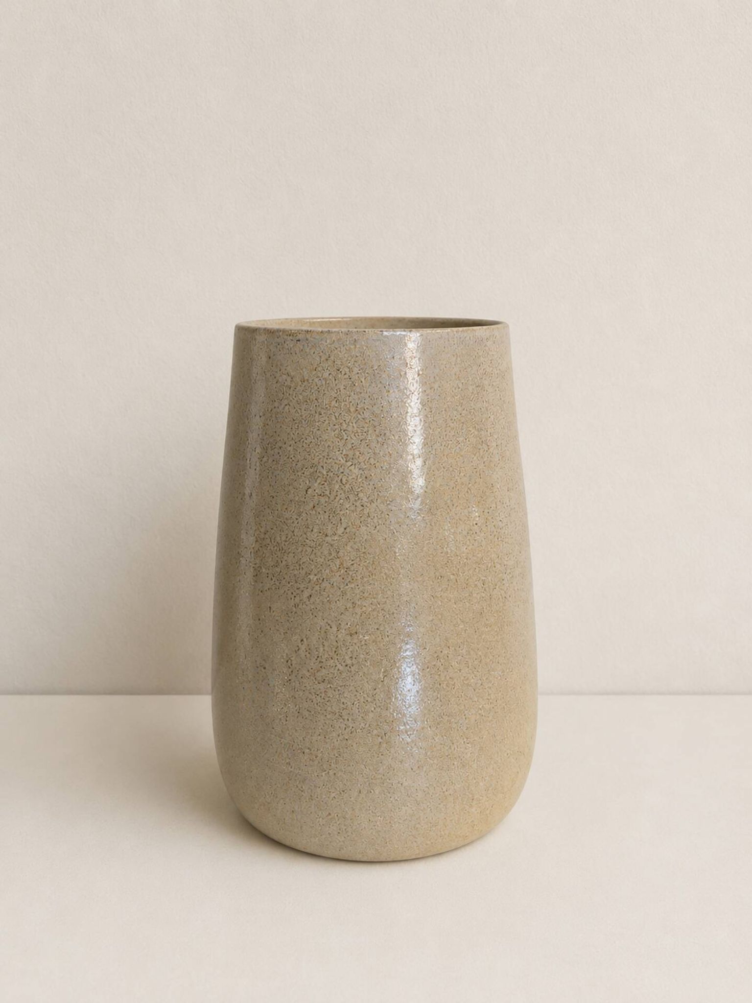 Glazed stoneware vase, signed, Japandi / wabi-sabi style, 1980s.