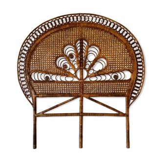 Peacock headboard in rattan and caning