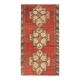 1970s Turkish Oushak Handmade Wool Cotton Red Area Rug 107x200