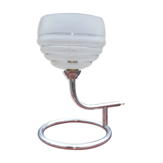 Lampe tube chromé de bureau moderniste 1950