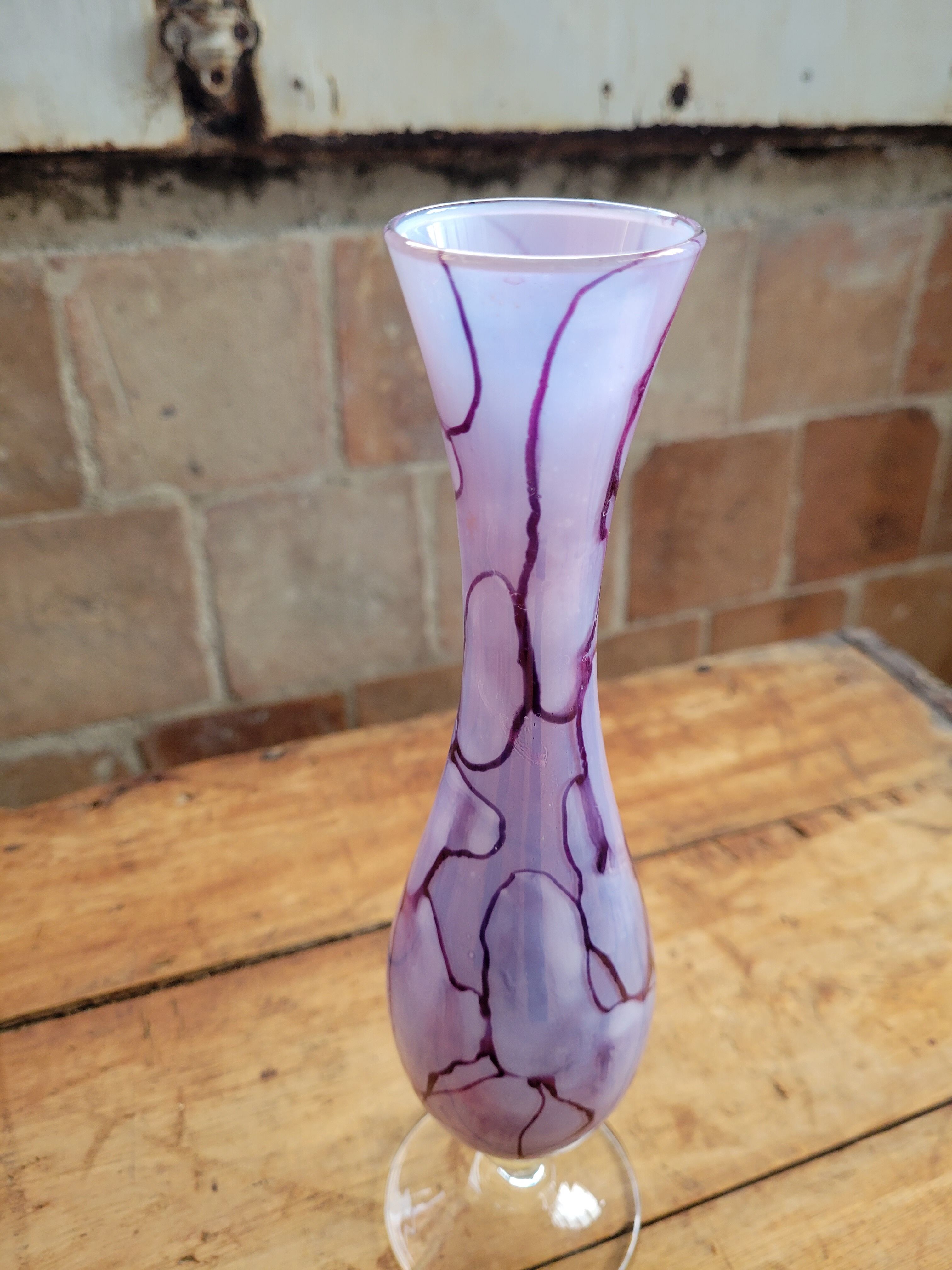 Marbled opaline vase