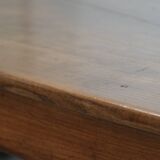 Antique French farmhouse dining table with two drawers and a pull-out board