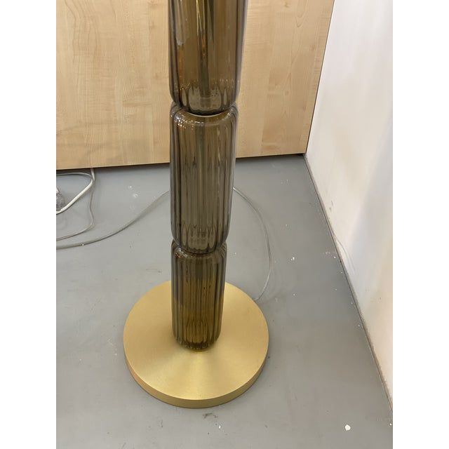 Contemporary "Ballotton" Fumè and Grey Murano Glass Floor Lamp
