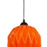 1960s design pendant/chandelier in geometric orange opaline glass.