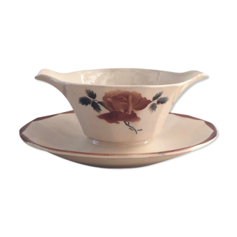 Saucière Digoin Sarreguemines old pink