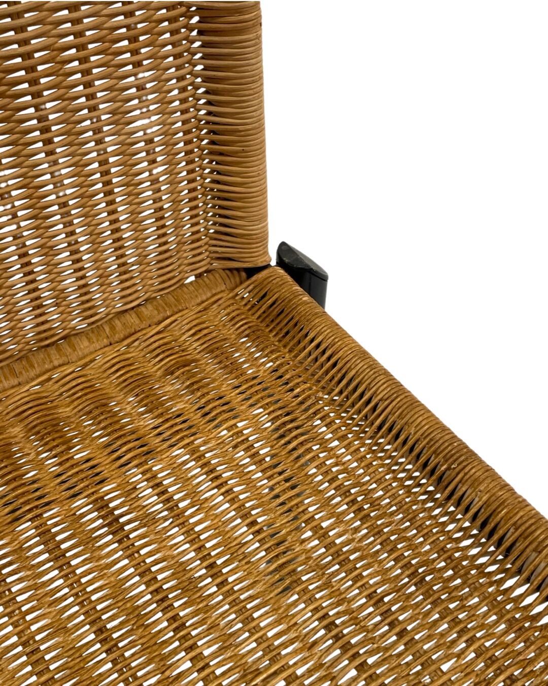 Vintage set van 4 eetkamerstoelen jaren 80 design riet staal