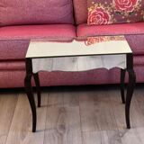 Mirror and wood side table