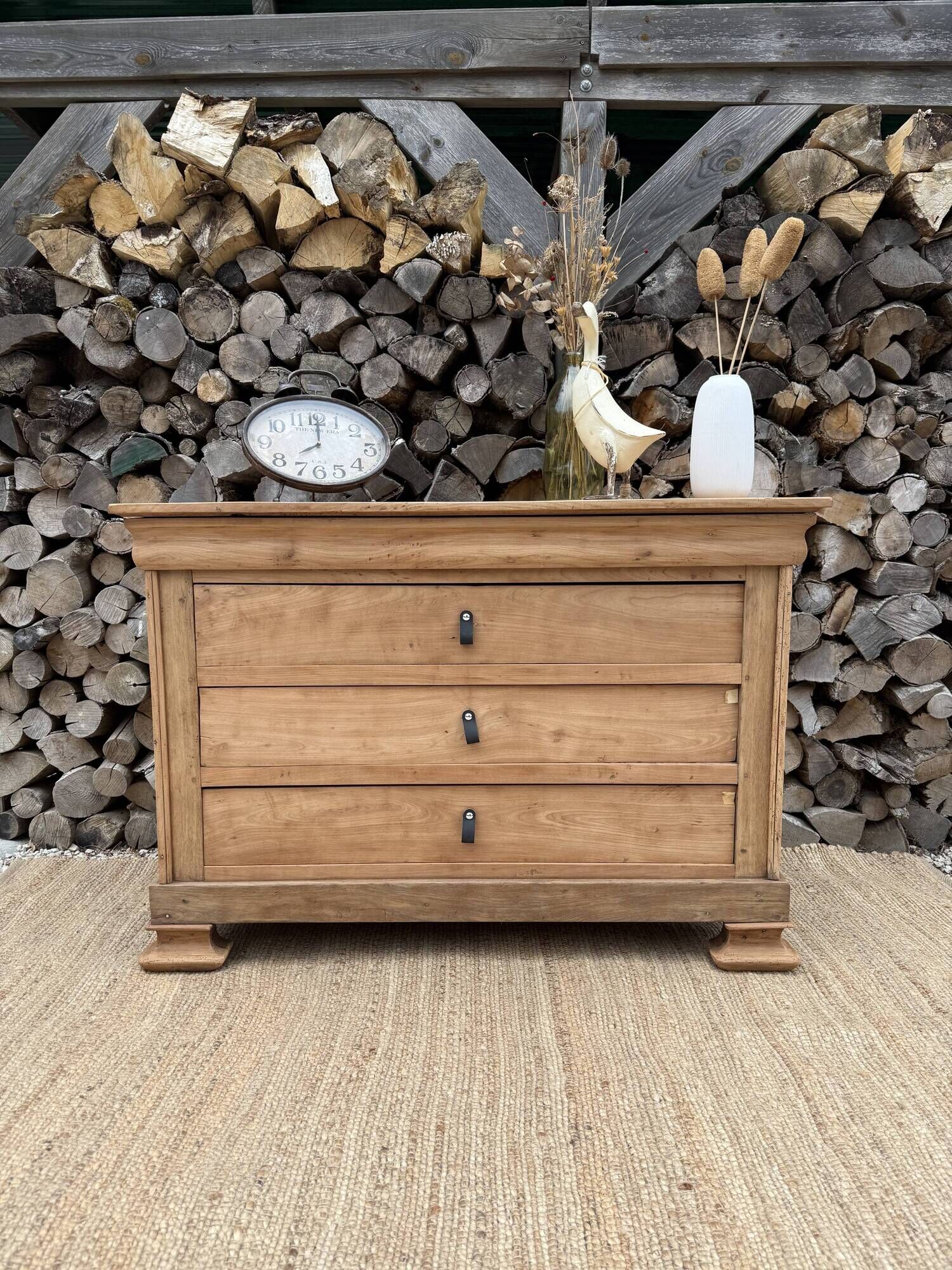 Renovated antique solid wood chest of drawers