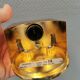 Wall lamps with milky white acrylic plastic shades and solid brass bases