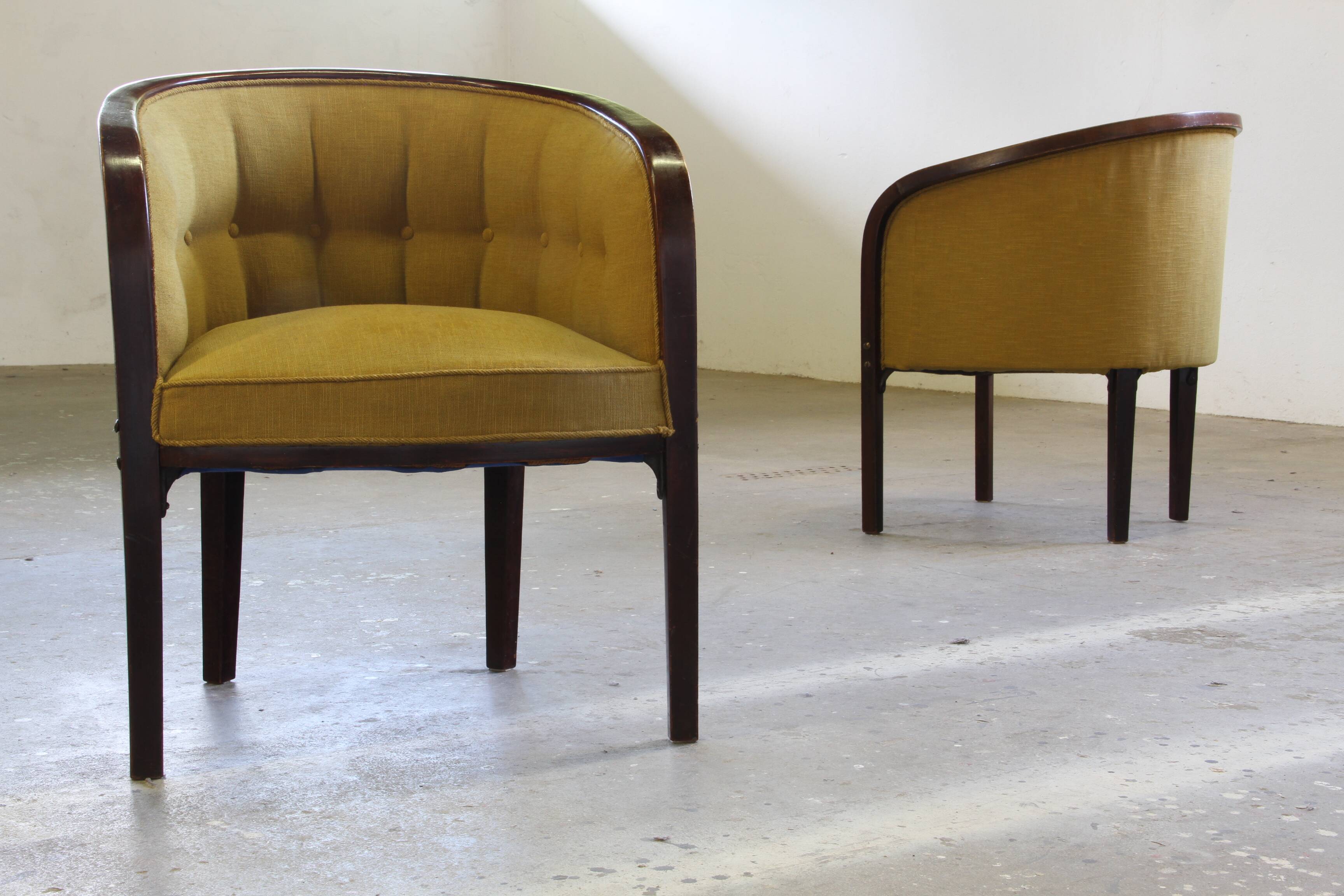 Vintage 1910s Josef Hoffmann Easy Lounge Chairs, Style of Gatsby