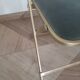 Lot de 4 chaises  pliantes - dossier et assise vert d'eau - structure métal doré -Chaisor