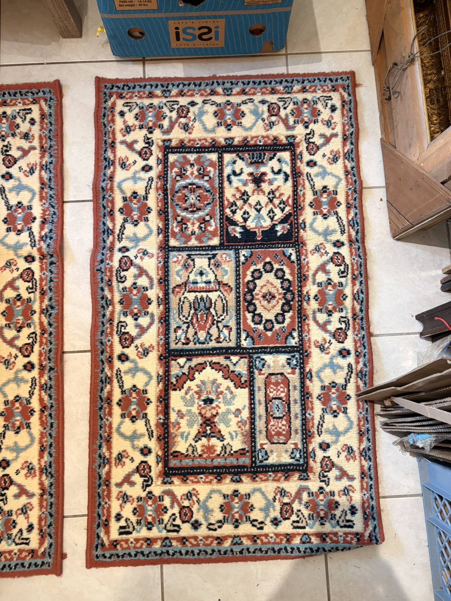 Pair of 2x Wool Ghom Oriental Berber Moroccan Rugs 100x60