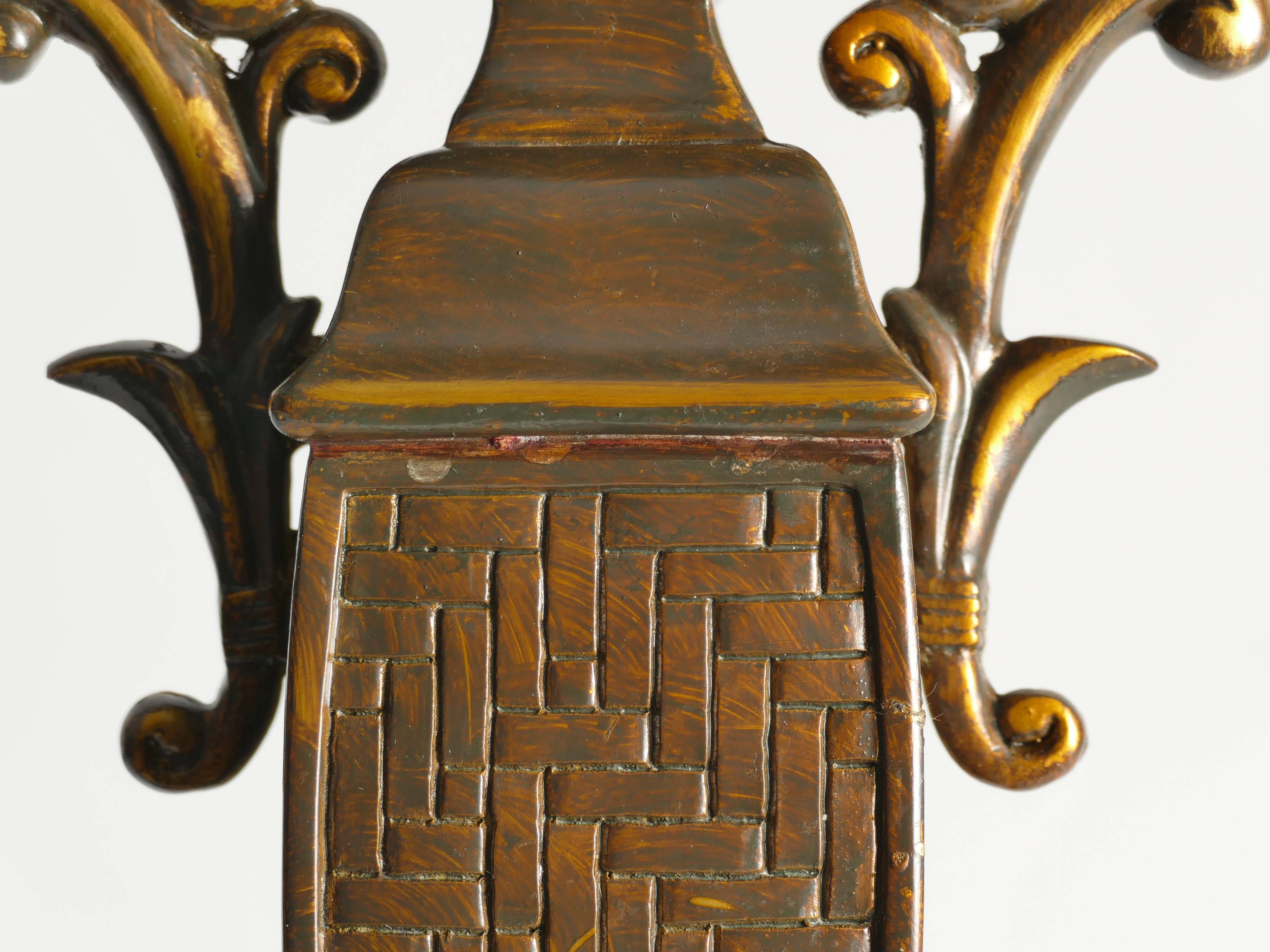 Chinoiserie Faux Rattan Amphora Table Lamps by Aneta, Sweden 1980's