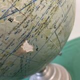 Globe G Thomas in aluminum world map 1950