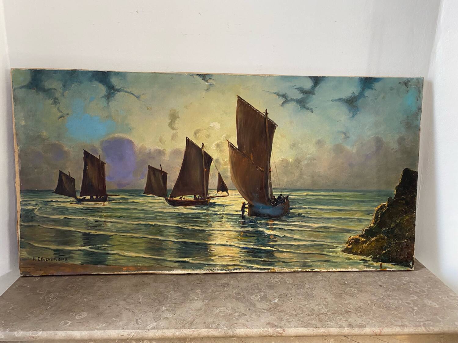 Paysage de voiliers en mer