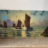 Paysage de voiliers en mer
